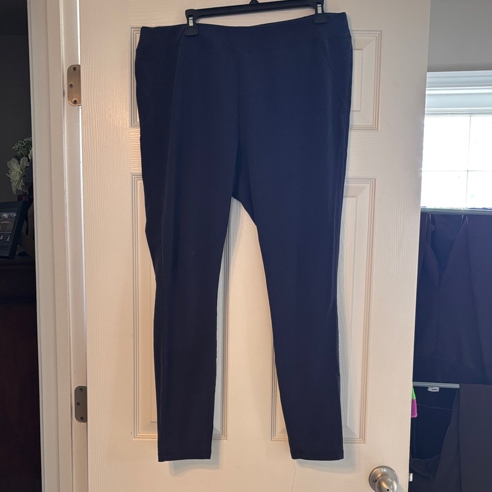 Christopher & Banks Navy Straight-Leg Ponte Pants